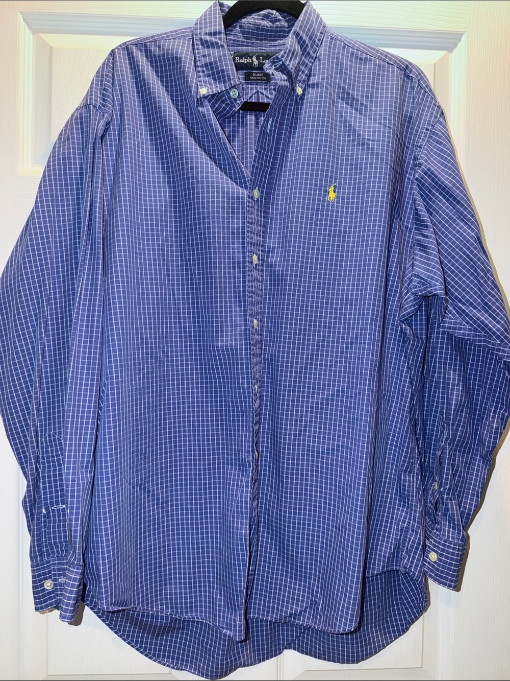 Ralph Lauren Blue Windowpane Button-Down Shirt